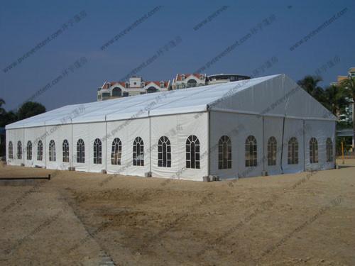 15*30M Waterproof Marquee Tent with Church Windows and Whole Fabric PVC Roof Cover For Outdoor Party on Beach