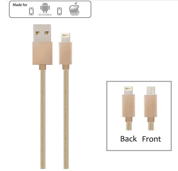 Data micro usb extension cable double sided usb cable for iPhone & android phone