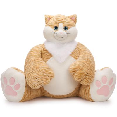 MaoGoLan 20lbs Jumbo Fluffy Plush Cat Toy 39.3 Inches Huge Big Fat Orange Cat Stuffed Animal Cute Oversized Soft Toys Birthday