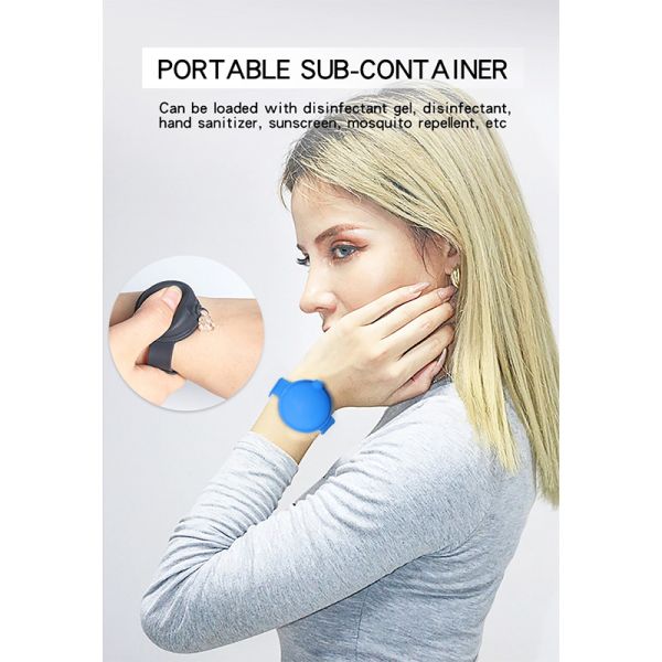 Adjustable 2020 Hot Sale Band Wristband Silicone Adjustable Sterilization Dispenser Disinfection Hand Sanitizer with Bracelet