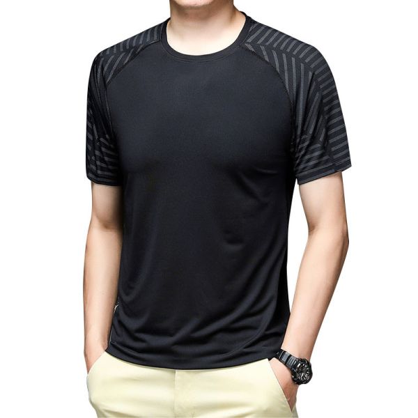Summer Thin Breathable Running Fitness Loose Short Sleeve T Shirt For Men