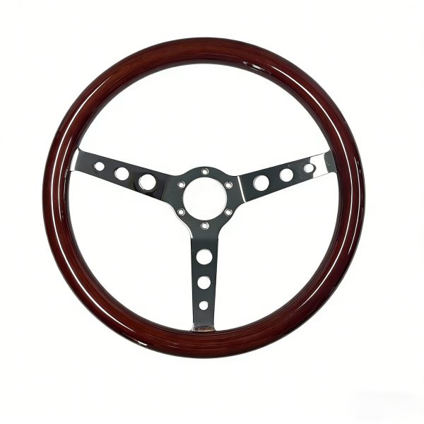 Ergonomic Wood Steering Wheels Brown Mahogany 380MM