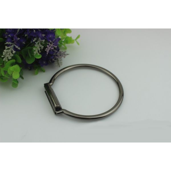 Nice polished custom zinc alloy light gold 60 mm metal handbag handle for bags parts