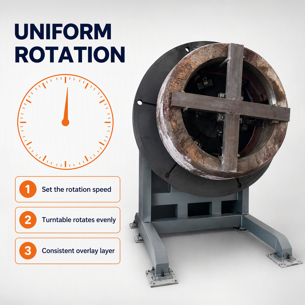  Industrial Welding Turntable for Wear Resistant Overlay Hardfacing, Uniform Rotation to Achieve Consistent Cladding Layer