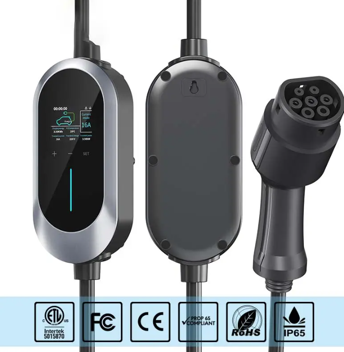 16a Ip65 Ac Ev Portable Electric Car Charging Station Adjustable Ev Charging Pile