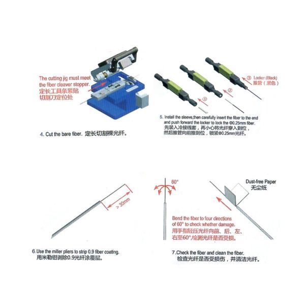стекловолокна соединителя FTTH 250um 900um соединение быстрого механическое