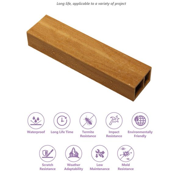 сопротивление воды трубки полости квадрата 40x25mm Recyclable WPC отсутствие обслуживания