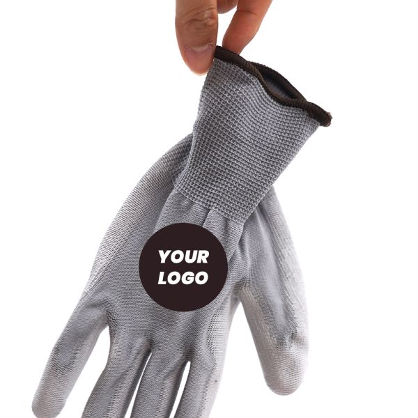 Comfortable PU Safety Gloves Agriculture Garden Gloves Seamless Breathable Knit Work Gloves