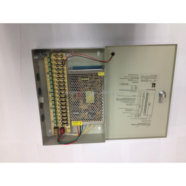 Single Output 12V DC 15A 18 Channel CCTV Security Camera Power Supply Box Distribution