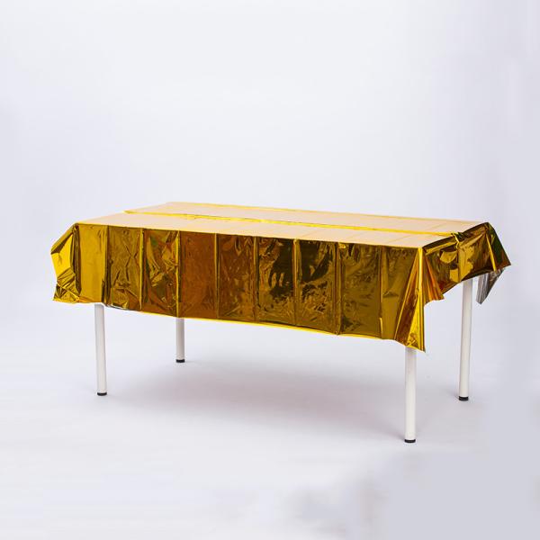 137*274cm Gold Foil Table Cover Waterproof Metallic Foil Tablecloth