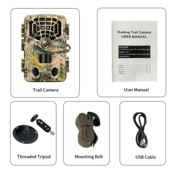 Wildlife Trail Camera HD Low Glow Arction 48MP IP65 Waterproof Outdoor Photo Trap with Night Vision