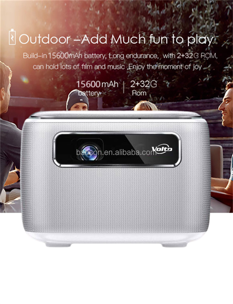 Smart DLP LED Projector 750 Ansi Lumens Android 9.0 System Wireless 3D Portable Mini Projector 4K Resolution Sky 118 GTV