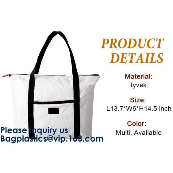 Tyvek Reversible Reusable Shopping Tote Beach Pool Travel Bag Ultra Soft FOLDABLE Material,Reusable Grocery Bag, Easily