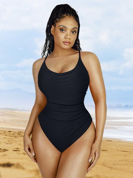 Women's High Waist Slimming Tummy Control Shapewear Swimsuit by Hexin Gender Women