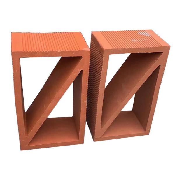 Terracotta rouge creux de brique d'argile rectangulaire blocs décoratifs pour les murs de jardin Isolation thermique 800 degrés Centigrade abordable