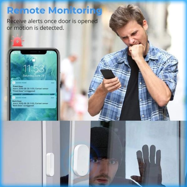 Lightweight Smartlife Wifi Door Window Sensor ZigBee 3.0 With Alexa Google Home