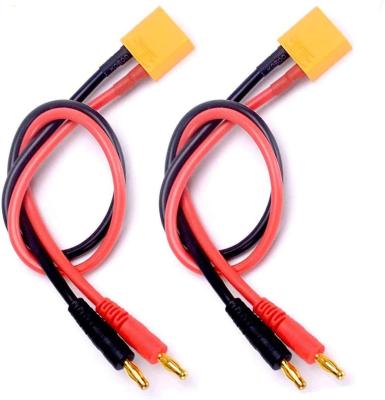 XT90 cabo de carregamento XT90 ao fio do carregador do adaptador do conector da banana de 4.0mm para a fonte de alimentação de FPV RC