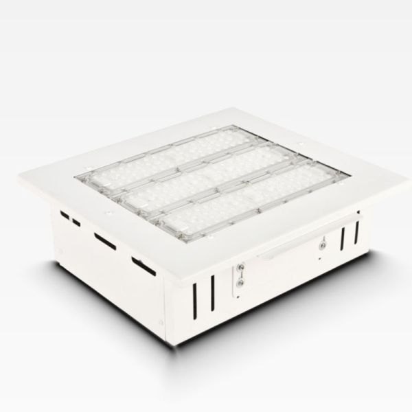 100W IP54 Gas Station Flood Light Aluminum Clear PC For Gas Station