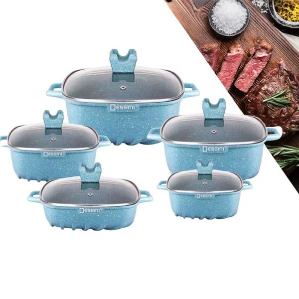 Brand New Design 22Pcs White Kitchen Ware Set Aluminum Nonstick Cookware Cooking Pot Sets