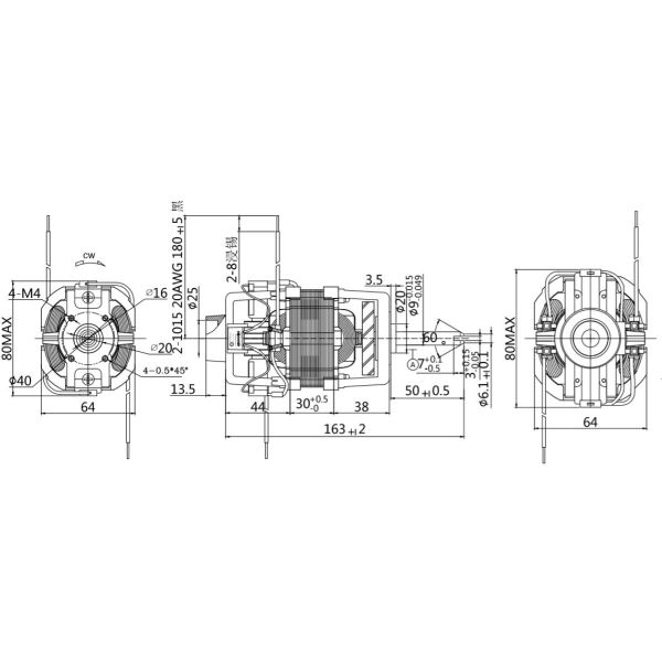208-230 / 240 V Electric 76mm 100w High Torque 12000rpm Universal Electric Motor