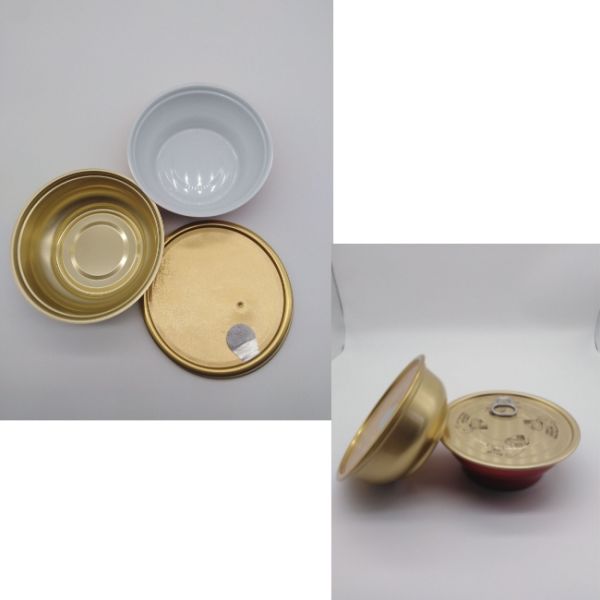 Golden Red 50ml Bowl Cake Aluminum Food Cans Cheese 1.7oz Packaging