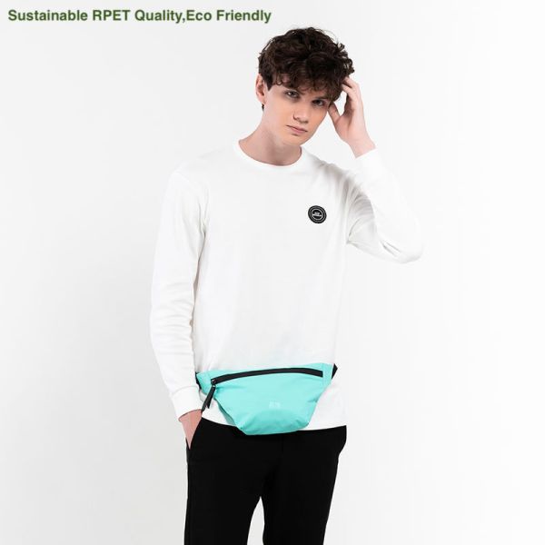 Solid Green Journey GRS RPET Waist Bag Custom Eco Friendly Outdoor