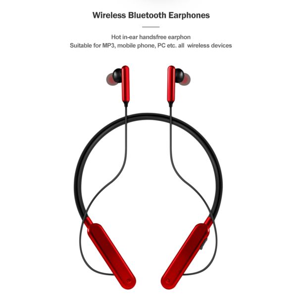 Dual EQ Mode Wireless Neckband Earphones 15m Rechargeable Lithium Battery