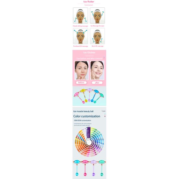 Ice Globes Roller Face Massager for Anti-Aging and Eye Puffiness Reduction Keeping Youthful Skin Tone