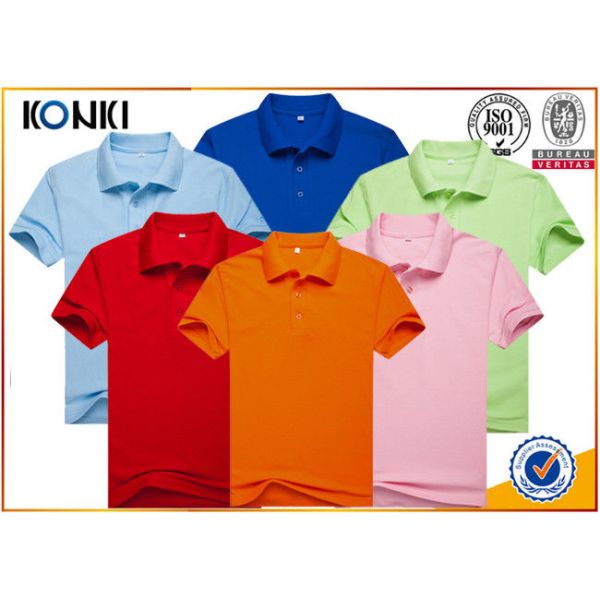 Men Colorful Custom Polo Shirt With Heat Transfer / Silk Screen Print Logo