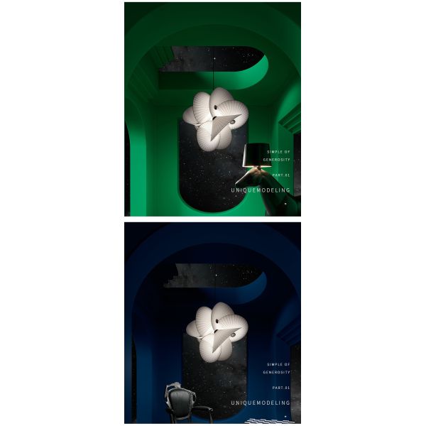 Chinese Style Umbrella Shaped Chandelier Creative Design Kitchen Serpentine Chandelier(WH-MI-368)