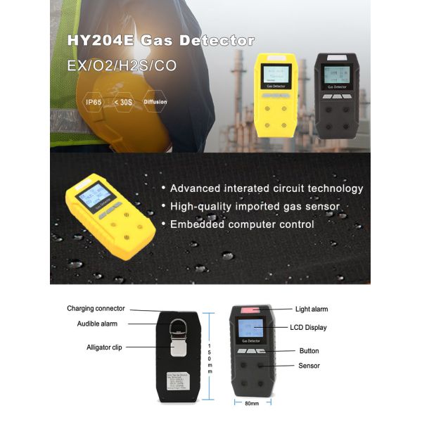 Светлый голос сигнала тревоги предупреждая Multi детектор газа с дисплеем LCD