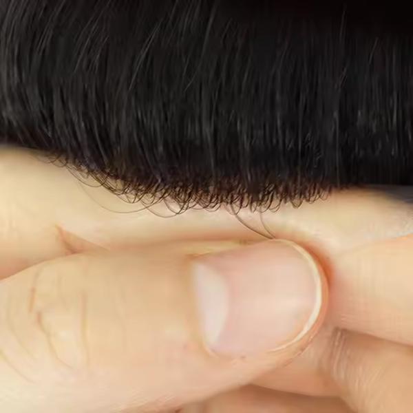 Duro Mono PU Indian Human Hair Toupee Men's Wig Hair Replacement Fine mono