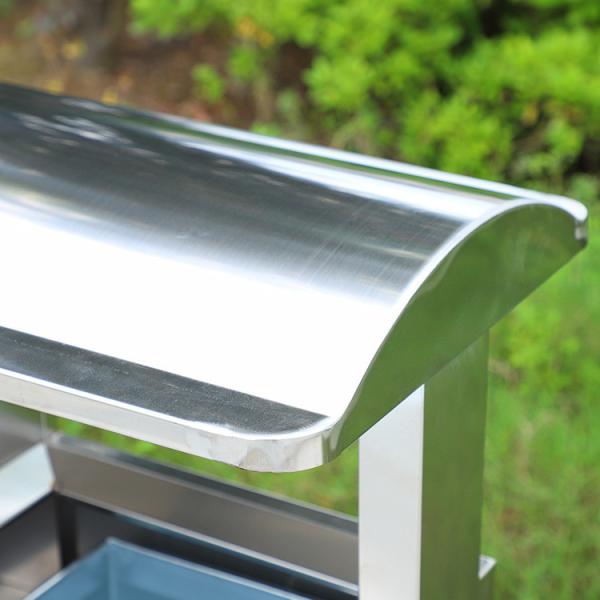 Large Outdoor Waste Bin Stainless Steel Trash Can With Inner Bucket