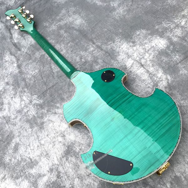 2020 Custom Semi-Hollow High Quality Green Customizable Logo and Shape Electric Guitar