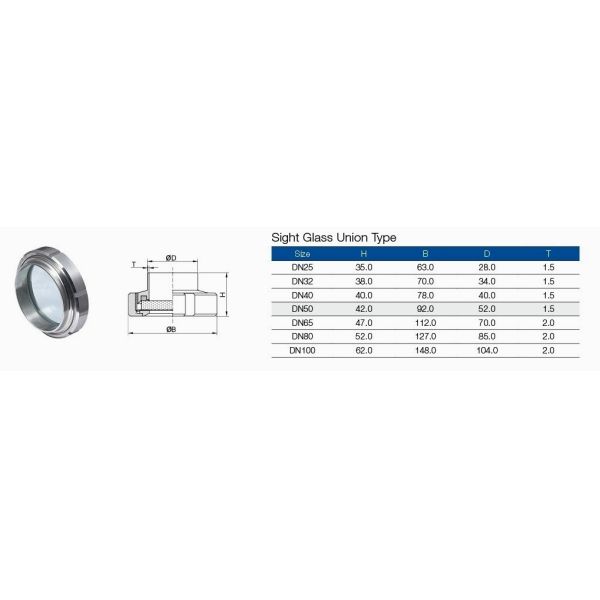 Sanitary Tank Sight Glass Stainless Steel Clamp Observation Glass With Union,Types Of Tank