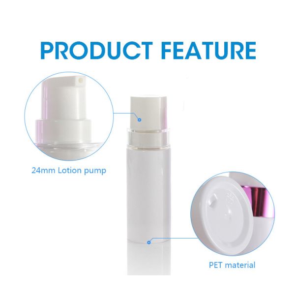 120ml 150ml Cylindrical Cosmetic Lotion Bottle Purple Pump