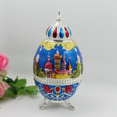 Shinny Gifts  Egg Type Embossed Metal Automatic Toothpick Tooth-pick Holder Box