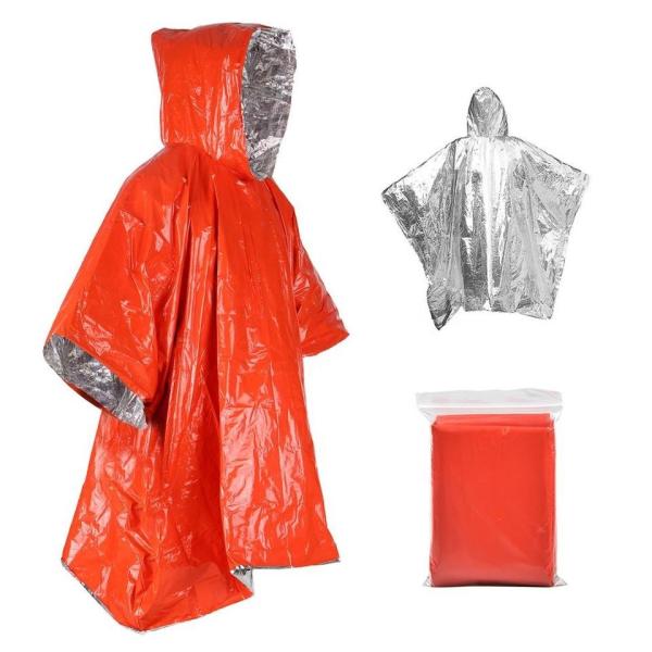 Aluminum Film Emergency Disposable Rain Ponchos Outdoor Hiking Accessories Rainwear Blankets