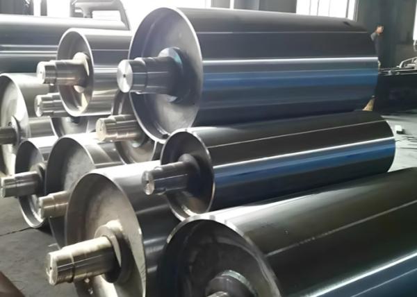 Round Disc Rubber Conveyor Rollers Mild Steel Conveyor Belt Tracking Roller