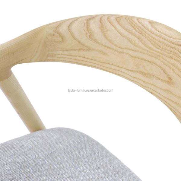 Simple Wooden Armchair Fabric Lounge Restaurant Nordic Wooden Dining Coffee Tea Leisure Chairs Solid Wood Dining Chair OEM/ODM