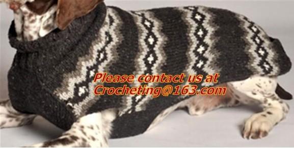 Dog snowflake pattern jacquard sweater, sweaters, crochet Pet Sweater, knit dog sweaters