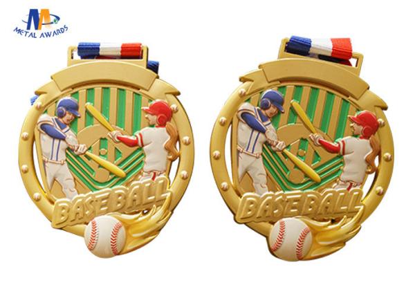 Sport Baseball Medals Feature The Player In Colors Painting