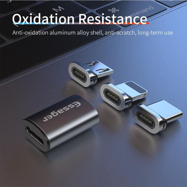Essager 2022 Mini Magnetic Type C Female to Micro USB Type C Quick Charge Data Transmission Adaptor OTG Adapter