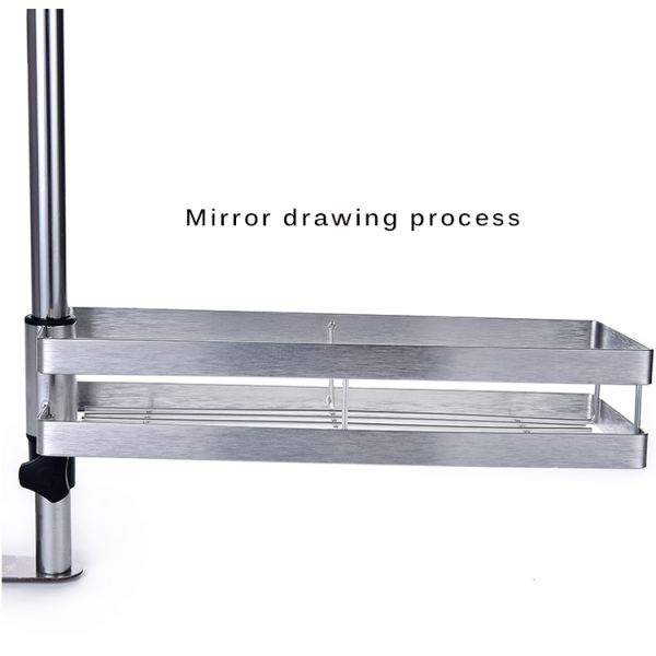 Kitchen Wall-mounted 304 Stainless Steel Rotating Seasoning Rack(Double  Layer )