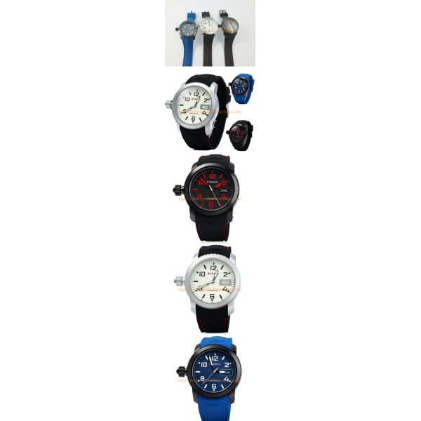 3 Colors Available Red White Blue Stainless Steel Watch Fashion Quartz Watch Date Watches