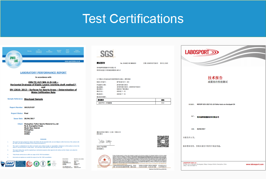 UV5000 8-20mm Polyethylene Shockpad Underlay para campos de fútbol / rugby / hockey Sin mantenimiento y excelente resistencia a los rayos UV