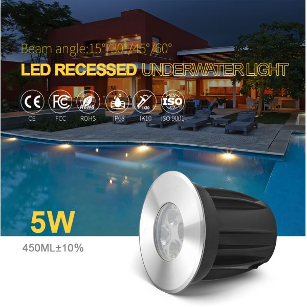 lumière imperméable de vue de piscine 420LM de 5W 12V IP68