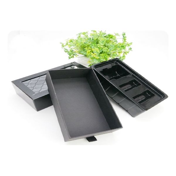 Olive Oil Cosmetic Paper Box with Blister Insert , Eco Cosmetic Packaging