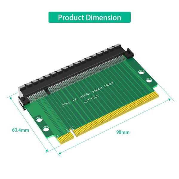 PCI-Express 4.0 16x Riser Card, 180-градусная высокоскоростная карта повышения скорости 60 мм Карта повышения высоты