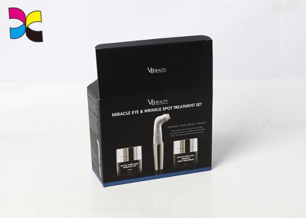 Black Custom Packaging Boxes Matt Lamination For Gift Cosmetic Packing